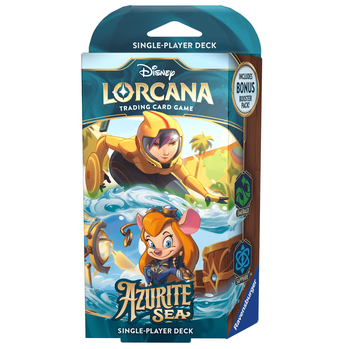 Disney Lorcana Azurite Sea Emerald and Sapphire single-player starter deck – English packaging