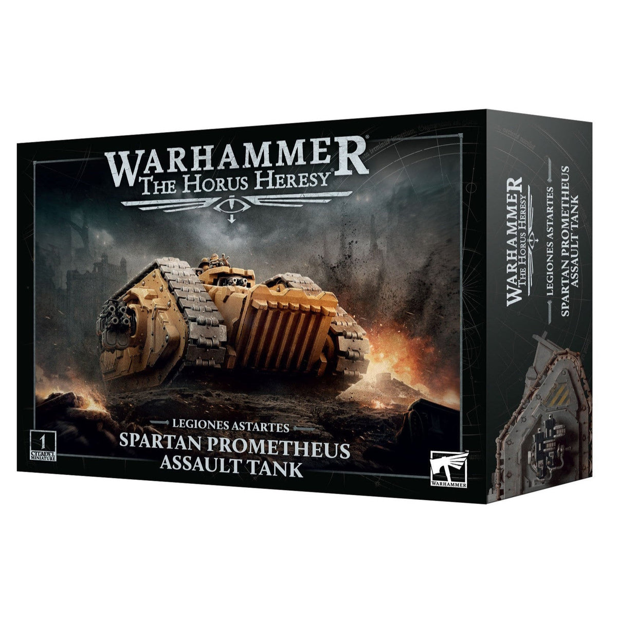 Warhammer, The Horus Heresy: Legiones Astartes – Spartan Prometheus Assault Tank – product packaging